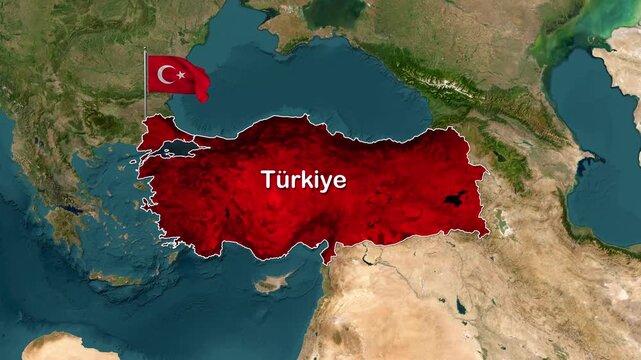 Turkey Map Zoom Animation to Istanbul Location Highlight