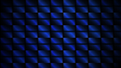 A visually striking abstract background features a gradient of deep blue squares arranged in a checkered pattern, creating a modern and sophisticated digital art piece. © Creative Motion