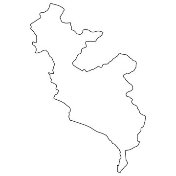 Lima province border outline map geographic contour isolated silhouette