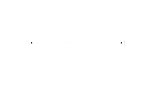 Measuring distance length line animation,On white Background. Animation of 4k video.