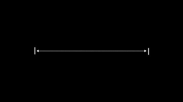 Measuring distance length line animation,On Black Background. Animation of 4k video.