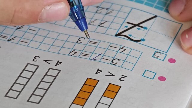 Solving math problems with pen and paper in a classroom setting