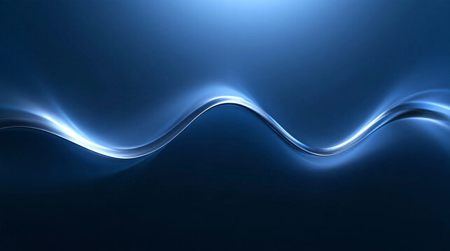 Abstract Blue Wave Background with Glowing Flow Lines