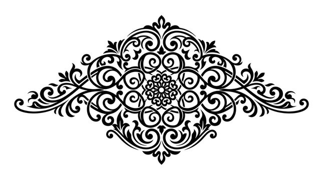 Elegant festive swirl design on a white background ornate floral vector illustration