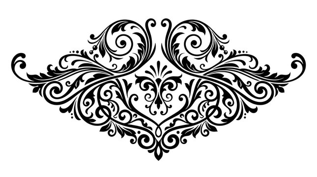 Elegant festive swirl design on a white background ornate floral vector illustration