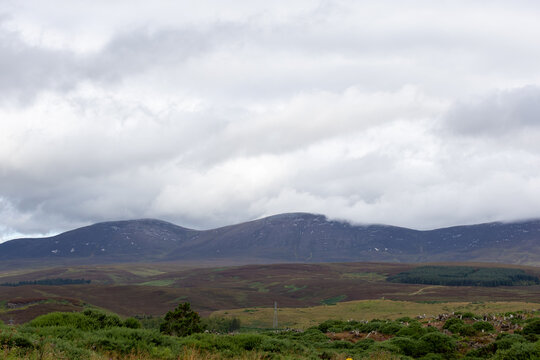 Cloudy Mountain Landscape in Scotland, UK.