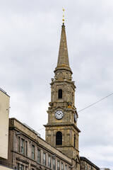 Fototapeta premium Church Steeple with Clock in Inverness, Scotland, UK.