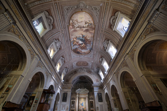 Inside the Church of Santa Maria della Concezione dei Cappuccini, a 17th-century Catholic Church.