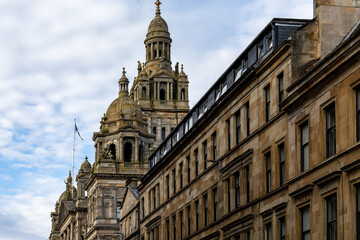 Fototapeta premium Historic Cityscape with Gothic Architecture in Glasgow, Scotland, UK.