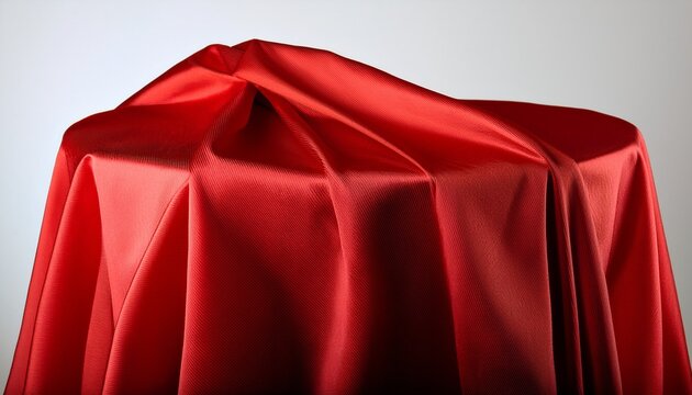elegant red fabric covering an unseen object on a simple background