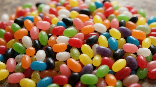 Colorful jelly bean candies piled together