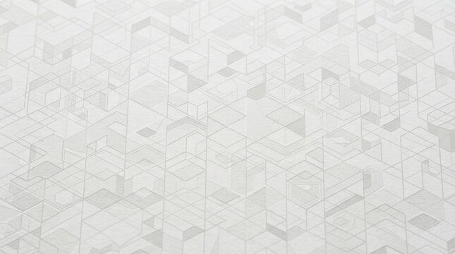 Abstract geometric pattern with overlapping grey cubes and lines