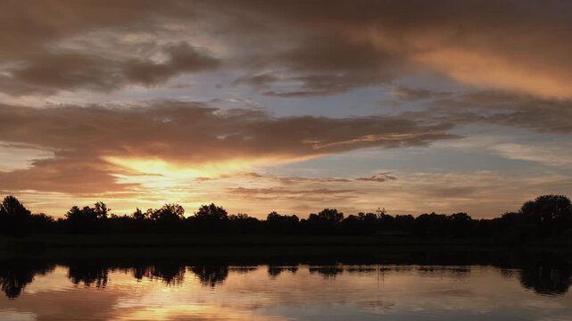 Beautiful Full Sunrise over Water Timelapse