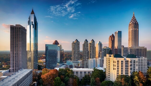 skyline of high rise buildings in buckhead atlanta georgia