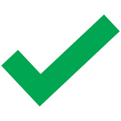 Green check mark flat vector icon, isolated tick symbol for success and correct choice © Rizwan