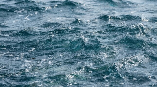 Choppy dark blue sea waves background