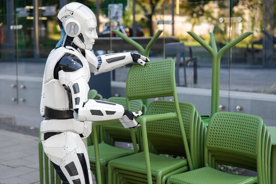 Modern android lifting plastic chair