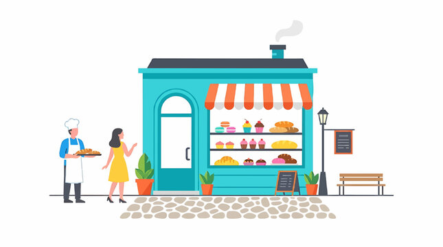 Bakery Bread and Pastry Flat Vector Illustration