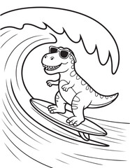 Dinosaur Coloring Pages for Kids, Black and White, Line Art, Vectors Illustration, Coloring Pages, Coloring Book, Bold and Easy Coloring Pages © Art Design