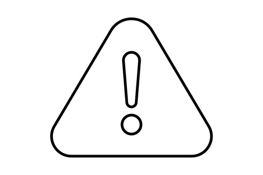 Dark Grey Outline Warning Triangle Icon for Hazard Notification isolated on transparent background caution danger attention error alert security signal web ui modern digital element