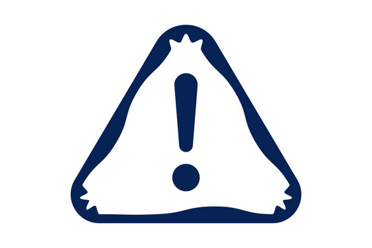 Blue Outline Warning Triangle Icon for Hazard Notification isolated on transparent background caution danger attention error alert security signal web ui modern digital element