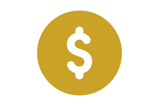 Yellow Dollar Sign Money Icon for Financial Transactions isolated on transparent background cash currency payment banking wealth investment graphic symbol ecommerce web app element