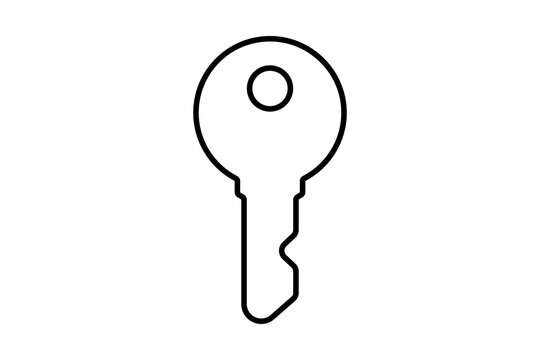 Dark Grey Key Icon for Security Access and Password Authentication isolated on transparent background unlock safety keyhole privacy real estate protection sign web element