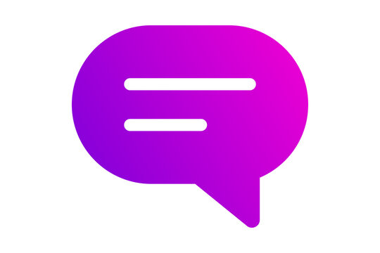 Magenta Speech Bubble Chat Icon for Online Communication isolated on transparent background message discussion comment forum feedback contact dialogue modern web ui graphic silhouette