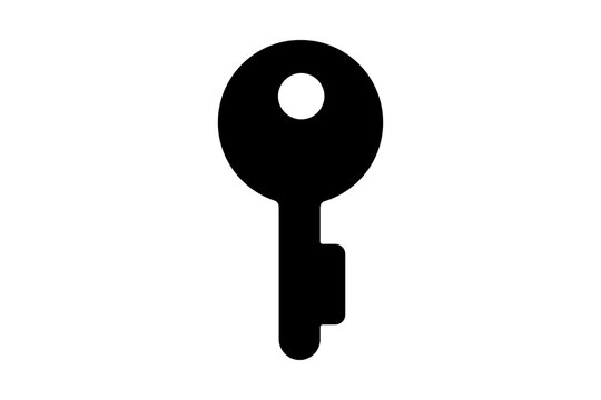 Black Key Icon for Security Access and Password Authentication isolated on transparent background unlock safety keyhole privacy real estate protection sign web application element