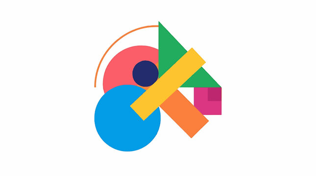 Abstract Geometric Minimalist Shapes Flat Vector Illustration