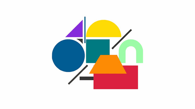 Abstract Geometric Minimalist Shapes Flat Vector Illustration