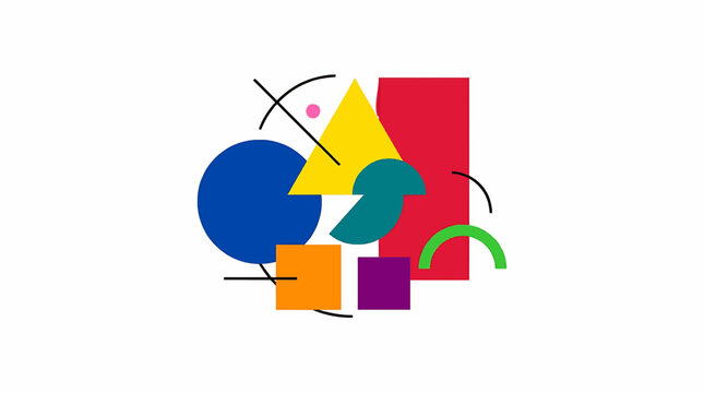 Abstract Geometric Minimalist Shapes Flat Vector Illustration