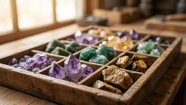 Natural Healing Stones and Raw Mineral Crystals Collection for Lapidary and Jewelry Making