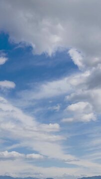 Beautiful Blue Sky with White Clouds Drifting Over the Scenic Fraser Valley in Chilliwack, British Columbia, Canada