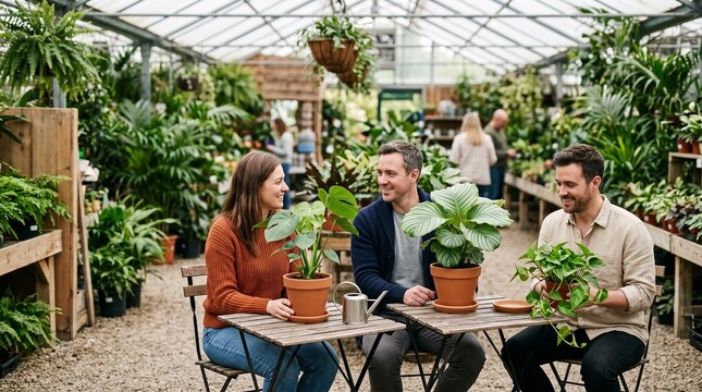 Shoppers begin a houseplant speed dating round