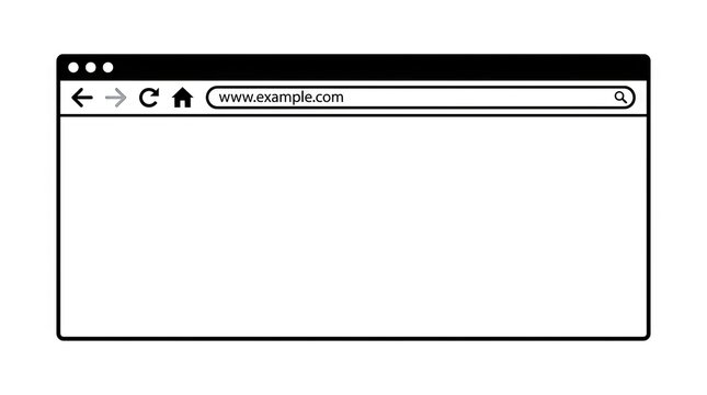 Minimalist web browser window mockup on white background