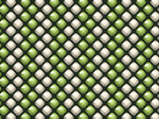 Obraz premium Shiny Puffed Quilt Cells Dimensional Textile Design