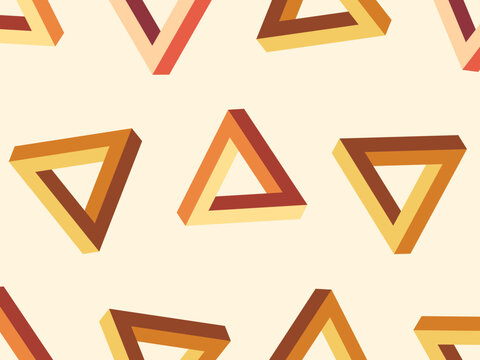 Impossible Triangle Beams Colorful Optical Illusion Pattern