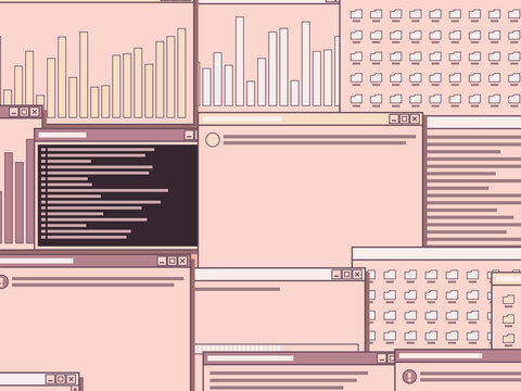 Vaporwave Dialog Boxes And Cursors Nostalgic Interface