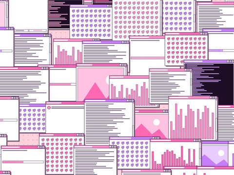 90s Operating System Windows Colorful Pop Collage
