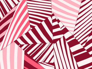 Obraz premium Bold Fractured Stripe Blocks Fashion Print Pattern