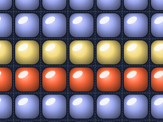 Obraz premium Shiny Puffed Quilt Cells Dimensional Textile Design