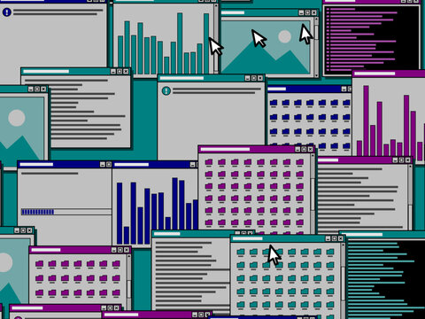 Vaporwave Dialog Boxes And Cursors Nostalgic Interface