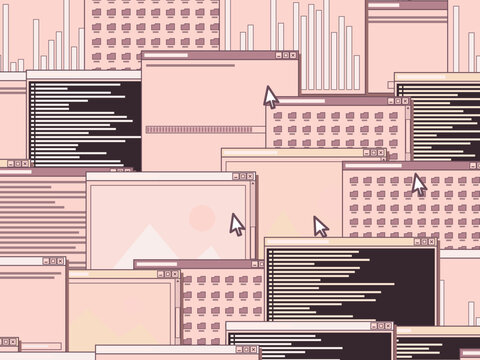 90s Operating System Windows Colorful Pop Collage
