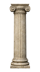 Obraz premium PNG Classical stone column with ornate capital design.