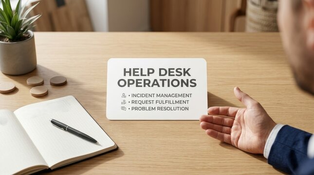 Help desk operations list with incident management request fulfillment and problem resolution
