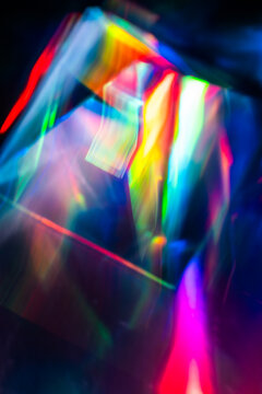 Abstract rainbow light prism with colorful motion blur