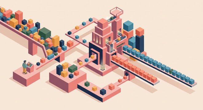 AI Data Processing and Information Transformation Concept
