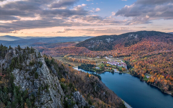 Autumn Sunset at Dixville Notch - New Hampshire - Table Rock overlook	