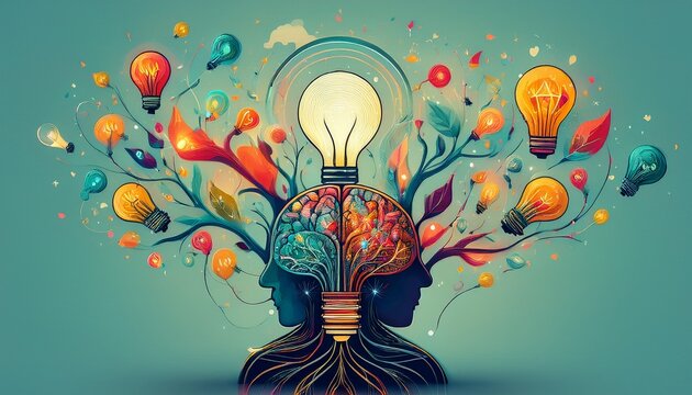 idea generation concept created with generative ai